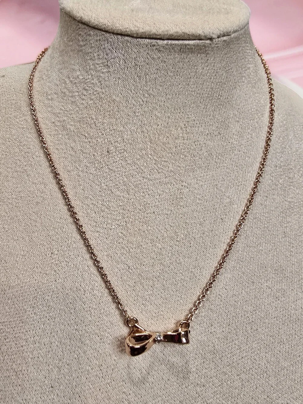 Kate Spade Skinny Mini Bow Pendant Necklace - Rose Gold